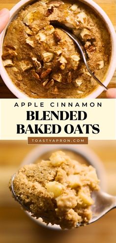 Easy & Healthy Apple Cinnamon Blended Baked Oats Apple Baked Oats Recipe, Apple Oats Recipes, Protein Oats Baked, Baked Oats Recipe Breakfast, Blended Oatmeal Recipes, Fall Baked Oats, Easy Recipes With Oats, Oat Bake Breakfast