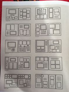 a bunch of diagrams that are on top of a piece of paper