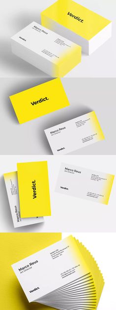 yellow and white business card mockup with the word's name on it, as well