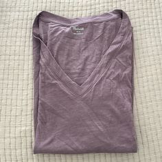 This Shirt Is Brand New, It Was Final Sale But Is Too Big On Me. Has Never Been Worn. Size Small Relaxed Fit V-neck Tops For Relaxation, Spring V-neck Tops For Relaxation, Purple Cotton Top For Layering, Spring Short Sleeve Tops For Relaxation, Everyday Heather Cotton Tops, Purple Cotton V-neck Top, Casual Purple Tops For Relaxation, Heather Casual Top For Loungewear, Madewell Top