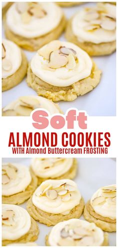 soft almond cookies with buttercream frosting are the perfect treat for those special occasion