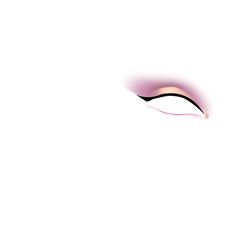 an image of a woman's eye with pink and black lines on the side