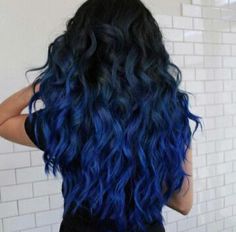 Blue Ombre Hair, Ombre Hair Color, Hair Dye Colors, Hair Color Dark, Cool Hair Color, Color Hair, Grunge Hair, Ombre Hair, Color Shades