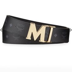 Mcm Men's Claus Monogram Reversible Belt Mcm Belt, Reversible Belt, Christmas List, Belts, Mens Accessories, Monogram, Man Shop, Christmas, Gold