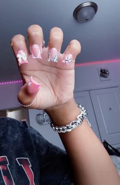 Vintage Nails, Acrylic Nails Coffin Pink, Long Square Acrylic Nails