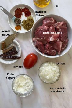 the ingredients to make this dish include meat, tomatoes, onions, garlic and olives