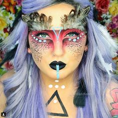 Extraña criatura College Makeup, Smink Inspiration, Festival Inspiration, Halloween Makeup Easy, Fairy Makeup