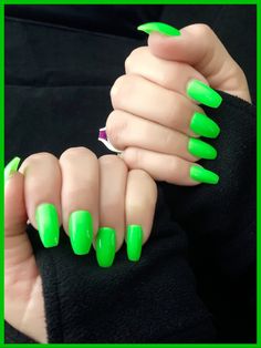 Short Bright Green Nails, Mickey Wedding, Rockstar Nails, Short Coffin Nails Designs