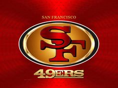 the san francisco rams logo on a red and gold background with text that reads, 94ers