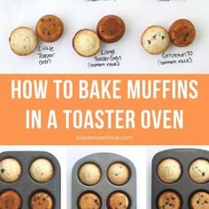 how to bake muffins in a toaster oven with instructions on the side