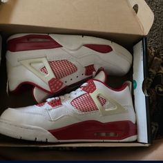 White And Red Like New Jordan Shoes Jordan 4’s, New Jordans Shoes, Shoes Jordan, Jordans For Men, White And Red, Jordan Shoes, Red White, Athletic Shoes, Red And White