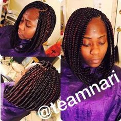 Bob Plaits, Box Braid Bob, Beautiful Box Braids, Braid Bob, Box Bob, Braiding Ideas