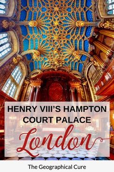 Here's my guide to visiting the iconic Hampton Court Palace. The palace isa must visit attraction outside London. It's one of the most famous landmarks in England. It's the perfect easy day trip or half day trip from London. Hampton Court Palace is the world's greatest surviving medieval palace. And it has a deliciously rich and scandalous history as the playground of Henry VIII. Medieval Palace, Architectural Landmarks, England Vacation, Travel England, England Trip, London Vacation, King Henry Viii, Hampton Court Palace