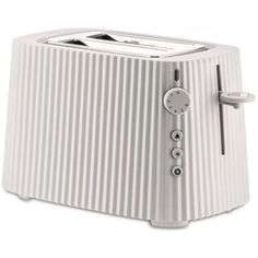 a white toaster sitting on top of a table