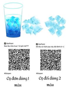 the instructions for how to make an ice cube drink with qr code on it