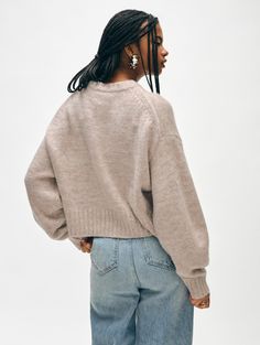 Instantly elevate every look this season with one of our standout knits: the Luxe Boxy Crewneck. Crafted from four ends of plush cashmere, this lofty sweater showcases an oversized fit enhanced by dramatic drop shoulder seams. Thick ribbed trims give definition to the cropped design. Details Oversized fit. Long sleeve. Length in size small is 19 1/2". The model is 5'10 1/2" and is wearing a size small. 100% Cashmere. Hand wash cold or dry clean. Do not twist or wring. Reshape and lay flat to dry Cashmere Travel Wrap, Wrap Sweater, Cardigan Top, Sweater Sale, Fall Shopping, Knitwear Cardigan, Shopping Trip, Cotton Linen, Oversized Fits