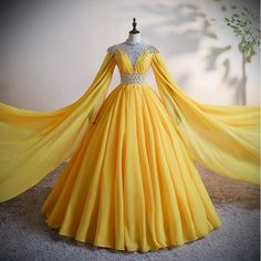 Yellow Chiffon Long Beaded Ball Gown Formal Dress, Yellow Formal Dress, Prom Dress,PL1929 on Luulla Formal Dress Yellow, Yellow Formal Dress, Beaded Ball Gown, Backless Formal Dresses, Beaded Ball, Prom Dresses Yellow, Prom Dresses 2020, Make Your Own Dress, Dress Yellow