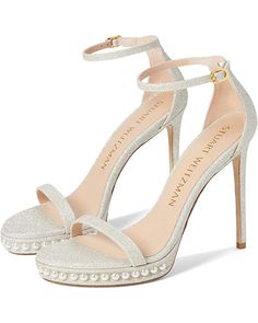 Stuart Weitzman Nudistdisco Pearl Sandal | The Style Room, powered by Zappos Pearl Heels, Brooke Monk, Natural Hair Removal, Stuart Weitzman Sandals, Stuart Weitzman Heels, Pearl Sandals, Crystal Shoes, Sandal Heels, Hot Mess