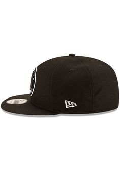 Wear your Nets style with pride in this Brooklyn Nets New Era Black Basic 9FIFTY Snapback Hat! This Nets Snapback Hat features a front embroidered team logo. Dunk 'em, Nets! Front embroidered logo, Fashion alternate colorway, Side New Era Flag, Back plastic snapback, Adjustable closure, Polyester material, Polyester, Wipe clean with cloth or cleaning kit, 4 Black Fitted Hat With Flat Crown For Sports Events, Black Flat Crown Fitted Hat For Sports Events, Urban Black Baseball Cap With Flat Crown, Black Fitted Hat With Flat Brim For Sports Events, Black Fitted Hat With Flat Brim For Sports, Black Flat Brim Fitted Hat For Sports Events, Black Sports Hat With Flat Crown, Black Urban Fitted Hat For Sports Events, Urban Style Black Fitted Hat For Sports Events