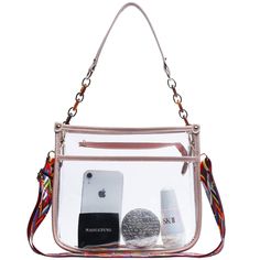 PRICES MAY VARY. ❤️STADIUM APPROVED: This classic shape clear crossbody purse is suitable for all places where require clear bags and will help you get through security much easier. ❤️MATERIAL: This KKXIU clear purse is crafted from high quality heavy duty clear PVC waterproof material and PU vegan leather around, which means eco-friendly and no animals get hurt.  ❤️MULTI-PURPOSE: This clear crossbody bag comes with a adjustable and removable colorful strap, you can use this small purse as Concert Bag, Concert Bags, Dooney And Bourke Disney, Beige Purses, Clear Purses, Fanny Bag, American Crew, Purse For Women, Clear Bags