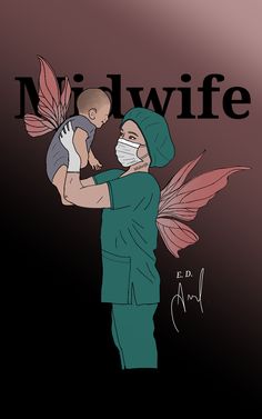 a woman holding a baby in her arms with the words'nd wife on it