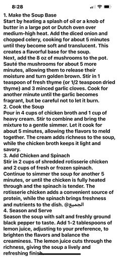 the recipe for chicken soup is shown in black and white