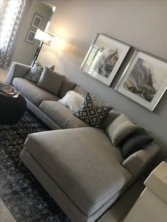 Sofa Gray Living Room, Small Space Sectional Sofa Living Room, Small Sectional Living Room, Sectional Living Room Layout, Grey Living Room Sets, Cheap Living Room Sets, Gray Living Room Design, Grey Sectional Sofa, Classy Living Room