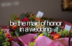 flowers in pink paper with the words be the maid of honor in a wedding