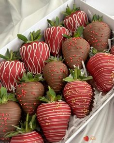 chocolate covered strawberries in a white box