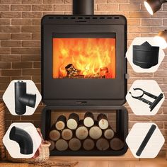 an image of a fire place that is being used for fireplaces and stoves