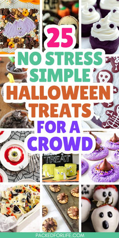 Grab these wickedly easy DIY Halloween treats to make for your Halloween party. Fun Halloween snacks for a crowd, from creepy dirt and worm pudding, to spooky ghost cupcakes, witchy hat cookies and more. Easy diy halloween treats for school, easy homemade halloween sweet treats, Simple Halloween party food ideas. Homemade Halloween desserts. spooky treats for halloween party easy. Easy Halloween desserts for a crowd. Halloween Party Food Ideas Easy, Snack For Halloween Party, Easy Cheap Halloween Food, Halloween Treats Easy Party Snacks, Halloween Inspired Snacks, Easy Halloween Potluck Ideas Food, Spooky Treats For Halloween Party Easy, Easy Diy Halloween Snacks, Halloween Snacks For Preschool