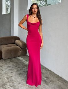 ZITA DRESS - RED : SALSA : DEEP RED Long Dress Formal, Cocktail Dress Formal, Maxi Long Dress, Long Cocktail Dress, Eve Dresses, Formal Gown, Dress Formal, Satin Bow, Formal Gowns