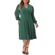 Agnes Orinda is a plus-size brand inspired by the needs of its customers. It can suit you on various occasions, and show your perfect curves through appropriate tailoring, and the comfortable fabric allows you to enjoy a pleasant experience. This dress is perfect to pair with high heels and accessories for a holiday party. This casual dress is perfect for Fall, Winter, Spring, or Summer. Party, Formal, Work, Nye, Daily. A-line casual dresses feature v-neck designs that are simple but elegant and Knee Length Dresses Formal, Perfect Curves, Plus Size Brands, Essential Dress, Dots Pattern, Summer Party, Fall Dresses, Knee Length Dress, Swing Dress