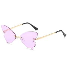 Elegant Rimless Butterfly Sunglasses with UV400 Protection - Chic Metal Alloy Eyewear - Lucid Fantasy Casual Rings, Sunglasses Women Oversized, Sunglasses Women Fashion, Vintage Fine Jewelry, Choker Pendant, Diamond Dangle Earrings, Butterfly Sunglasses, Rimless Sunglasses, Butterfly Shape