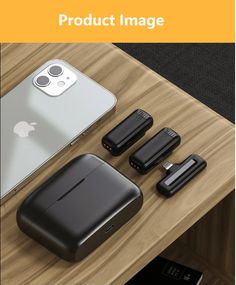 an iphone and other electronic devices on a table with the text product image above it