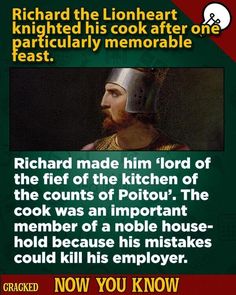 a poster with an image of richard the lionheart and text that reads, richard made him