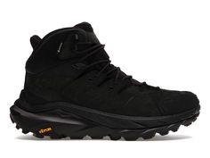 Hoka One One Kaha 2 High Gore-Tex Black Men's - 1123155-BBLC - US Hoka Black, Gore Tex Boots, Fall Winter Shoes, Oxblood Leather, Black Shoes Men, Canvas Boots, Hoka One One, Hot Sneakers, Motorcycle Boots