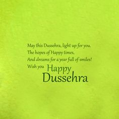 a yellow background with the words happy dussehra written in black on it,