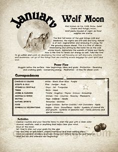 an old - fashioned wolf moon recipe is shown