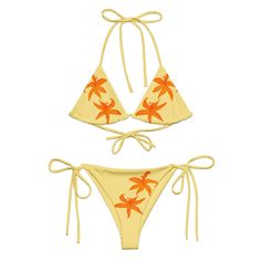 Orange Bikinis, 2 Piece Bathing Suits, Unique Bikinis