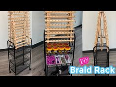 Hair Room At Home, Hair Studio Ideas, Hair Rack, Beauty Bar Ideas, Beads For Braids, Braiding Tools, Salon Suite Decor, Hair Braiding Salon, Hair Product Storage