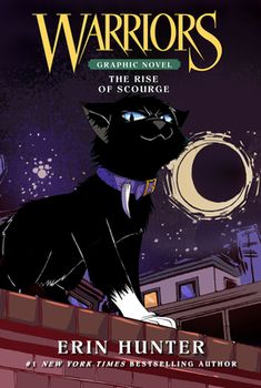 a black cat sitting on top of a roof next to a moon and stars in the sky