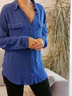 "Vintage 100% silk cobalt blue blouse by the brand Equipment. Equipment royal blue electric button up shirt. Fits like a M. Measurements lying flat: Bust: 49 cm / 19\" Length: 71 cm / 28\" Very good condition." Blue Electric, Shirt Fits, Blue Blouse, Button Up Shirt, Cobalt Blue, Up Shirt, Womens Clothing Tops, Cobalt, Royal Blue