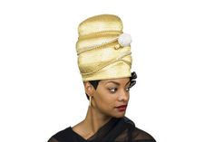 h8_nefertiti2 Elegant Gold Cap Costume Headpiece, Elegant Gold Cap Costume Hat, Elegant Embellished Hat With Curved Brim, Elegant Embellished Hats With Curved Brim, Luxury Gold Hat For Evening, Fitted Gold Cap, Gold Fitted Cap, American Hats, Rhinestone Hat