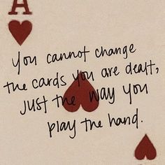 a card game with four playing cards in the shape of ace and hearts on it