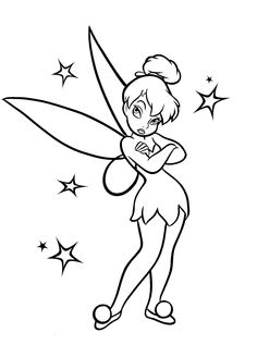 a cartoon tinkerbell with stars on her chest and arms crossed, holding a ball