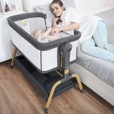 The jimglo Baby Rocking Crib is constructed from sturdy aluminum alloy and features safe, non-toxic, and skin-friendly soft fabrics. Its triangular structure design ensures stability, durability, and high safety standards. This baby crib offers adjustable height functionality, catering to different sofa and bed heights. With six different height settings and a maximum incline angle of 7 degrees, it effectively prevents infant spit-up incidents after feeding. In addition, this baby crib boasts a Baby Rocking Crib, Baby Bassinet Bedside, Rocking Bassinet, Bedside Bassinet, Bedside Sleeper, Bedside Crib, Portable Crib, Baby Cradle, Bassinet Sheets