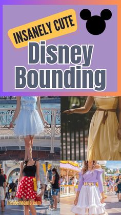 the disney bound costume is featured in this postcard for insanely cute disneylandbounding