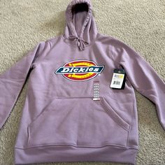 Soooo Soft Lavender Dickies Hoodie With Logo On Front. Never Worn, Daughter Changed Her Mind Too Late To Return. Nwt Purple Cotton Sweatshirt With Adjustable Hood, Casual Purple Hoodie With Ribbed Cuffs, Heather Winter Sweatshirt For Streetwear, Heather Sweatshirt For Winter Streetwear, Casual Purple Hooded Hoodie, Purple Fleece Hoodie Top, Casual Purple Sweatshirt With Ribbed Cuffs, Purple Hooded Top With Ribbed Cuffs, Purple Hooded Fleece Top