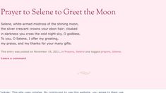 a pink screen shot of the message to someone on their phone that says, i'm prayer to selene to greet the moon